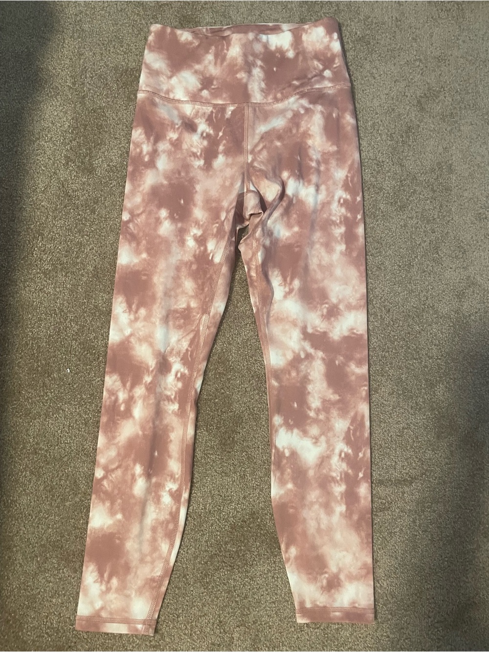 Woman’s tie-Dye Leggings - Pink Cloud Print